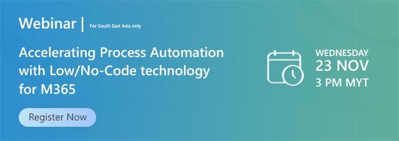Accelerating Process Automation with Low/No-Code technology for M365